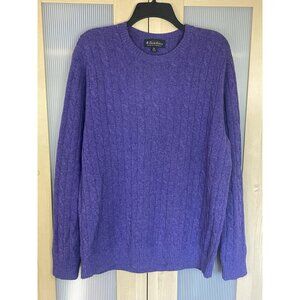 Brooks Brothers Sweater Mens XL Cable Knit Fisherman Wool Preppy Crew Business